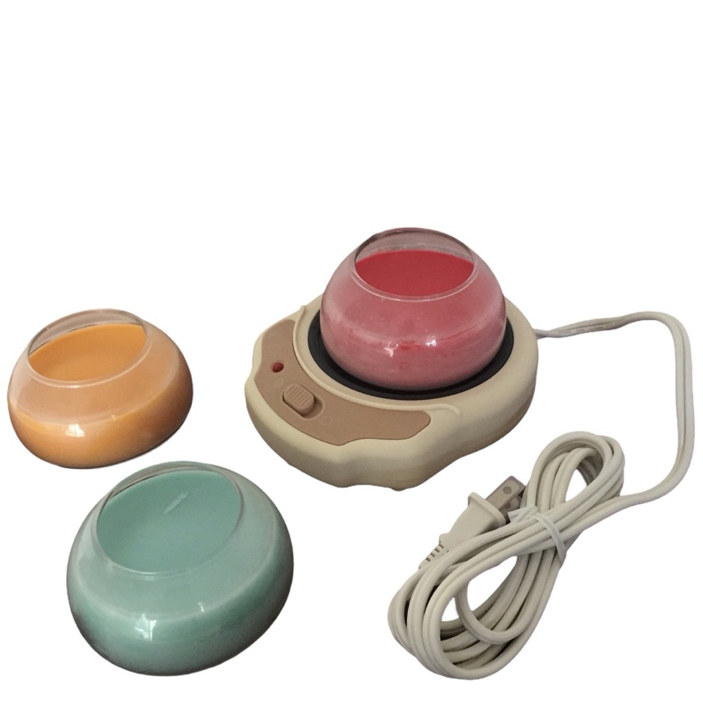 Avon Wellness Jar Candle Warmer with Three Aromatherapy Scented Wax Jars
